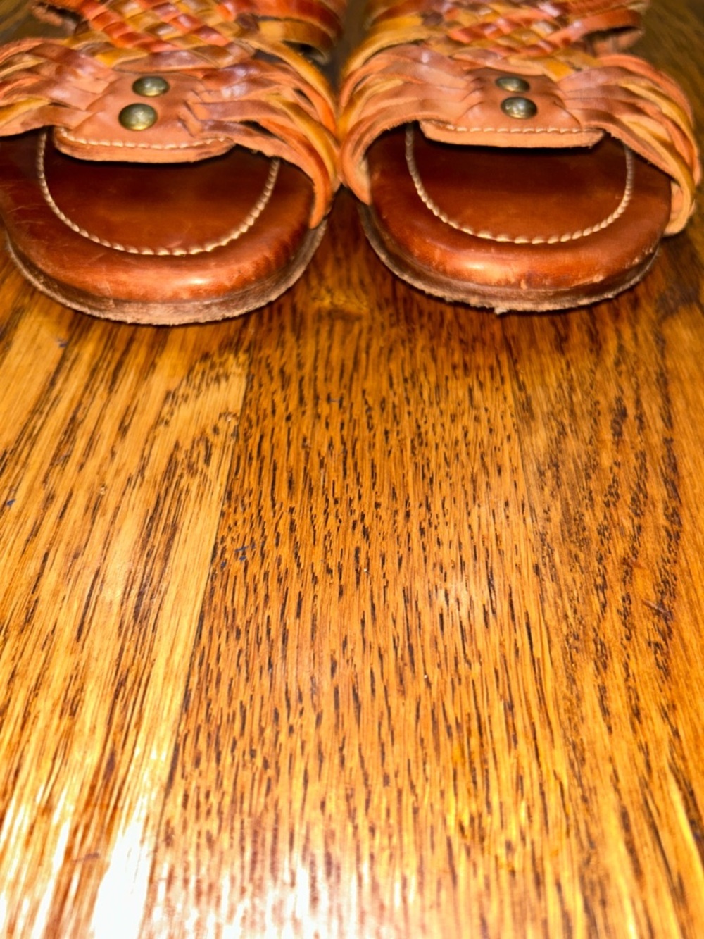 Frye Woven Leather Slide in Tan Orange Accents Fisherman Sandal Women’s 8.5 - Picture 4 of 9